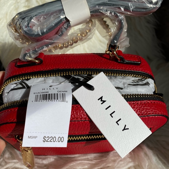 Milly Handbags - NWT Milly Astor Mini Red Leather Crossbody